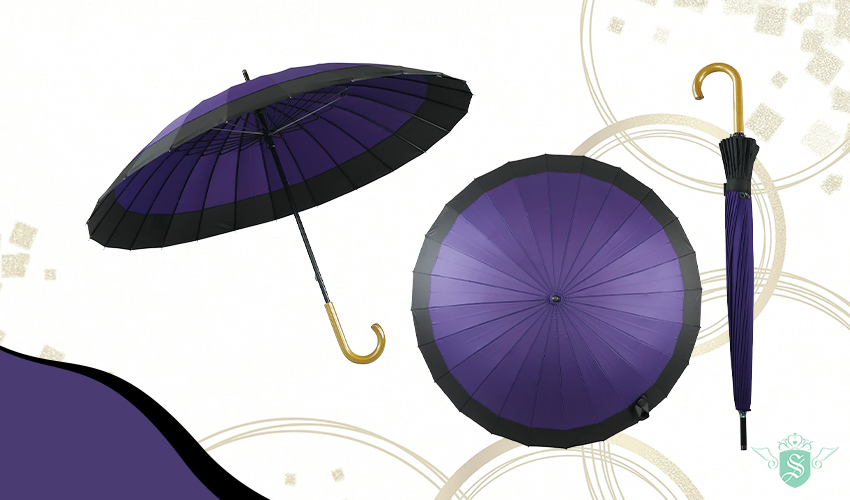 和傘 蛇の目 紫×黒