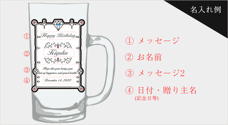 お祝い・記念日・結婚祝い【中ジョッキ】ビールジョッキ