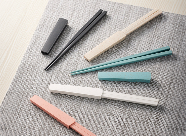 キャップ付き 箸(バンブーファイバー入タイプ)