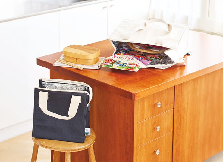 フェアトレード コットンスクエア 保冷トート(S・M)