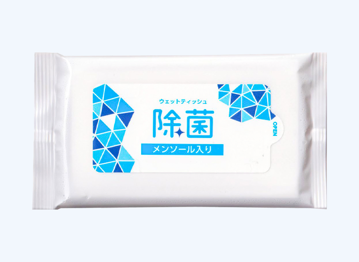 メンソール入り除菌ウェットティッシュ 10枚入り (既製品)