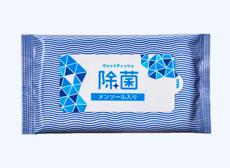 メンソール入り除菌ウェットティッシュ 10枚入り (既製品)