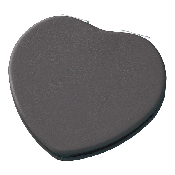 全面印刷】合皮コンパクトミラー ハート　ブラック