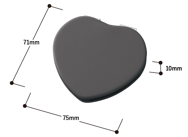 【全面印刷】合皮コンパクトミラー ハート