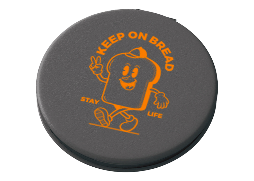 【全面印刷】合皮コンパクトミラー ラウンド(両面対応)