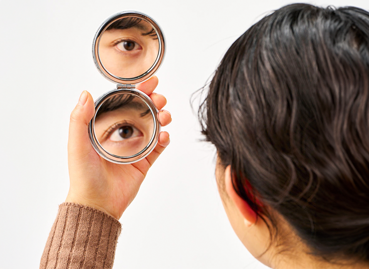 【全面印刷】合皮コンパクトミラー ラウンド(両面対応)