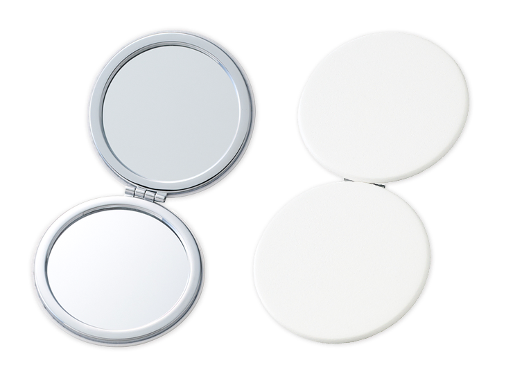 【全面印刷】合皮コンパクトミラー ラウンド(両面対応)