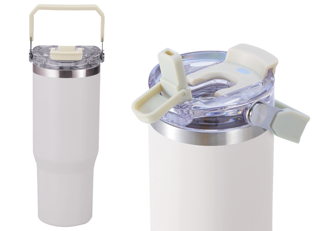 ハンドル付き真空二重2WAYタンブラー(ストロー付き)
