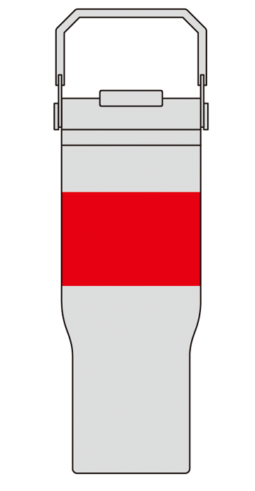 ハンドル付き真空二重2WAYタンブラー(ストロー付き)回転シルク印刷