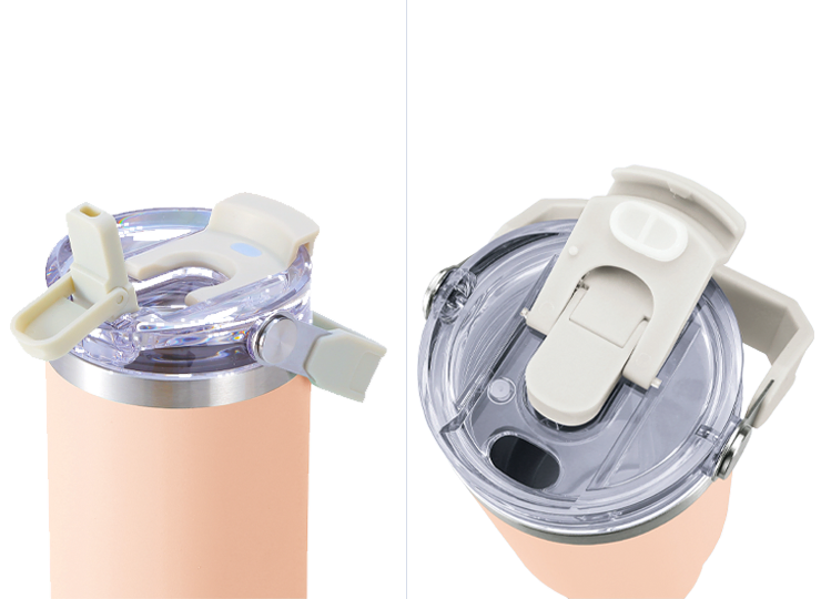 ハンドル付き真空二重2WAYタンブラー(ストロー付き)