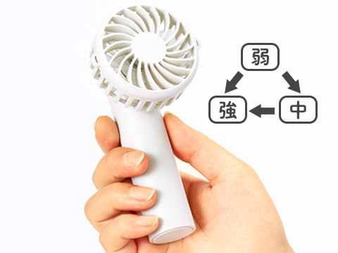 日傘にもつけられるクリップ付ハンディファン