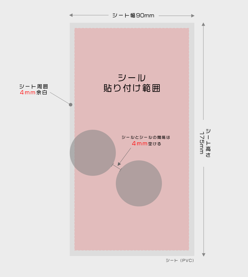 立体シール シートサイズと余白の仕様