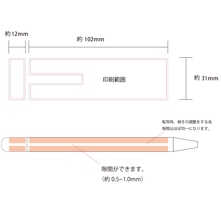【全周印刷】シャープペン サイドノック式 砲弾キャップ 当店オリジナル