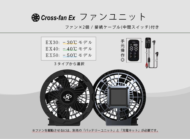ファンユニット EX30/EX40/EX50「クロスファンEX専用」Cross-fan EX