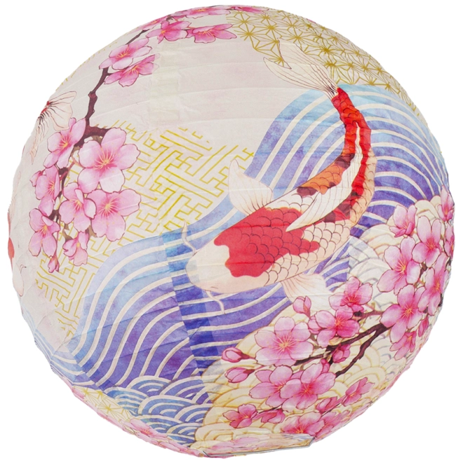 【浮世絵・日本の伝統絵画】おもてなしちょうちん　錦鯉